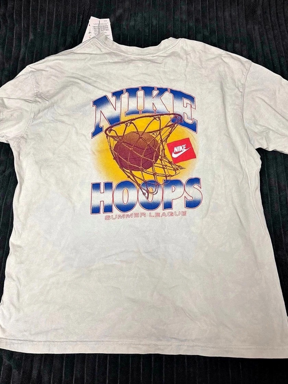 Nike Max90 Summer League Basketball Graphic T-Shirt Graphic Tee White & Blue
